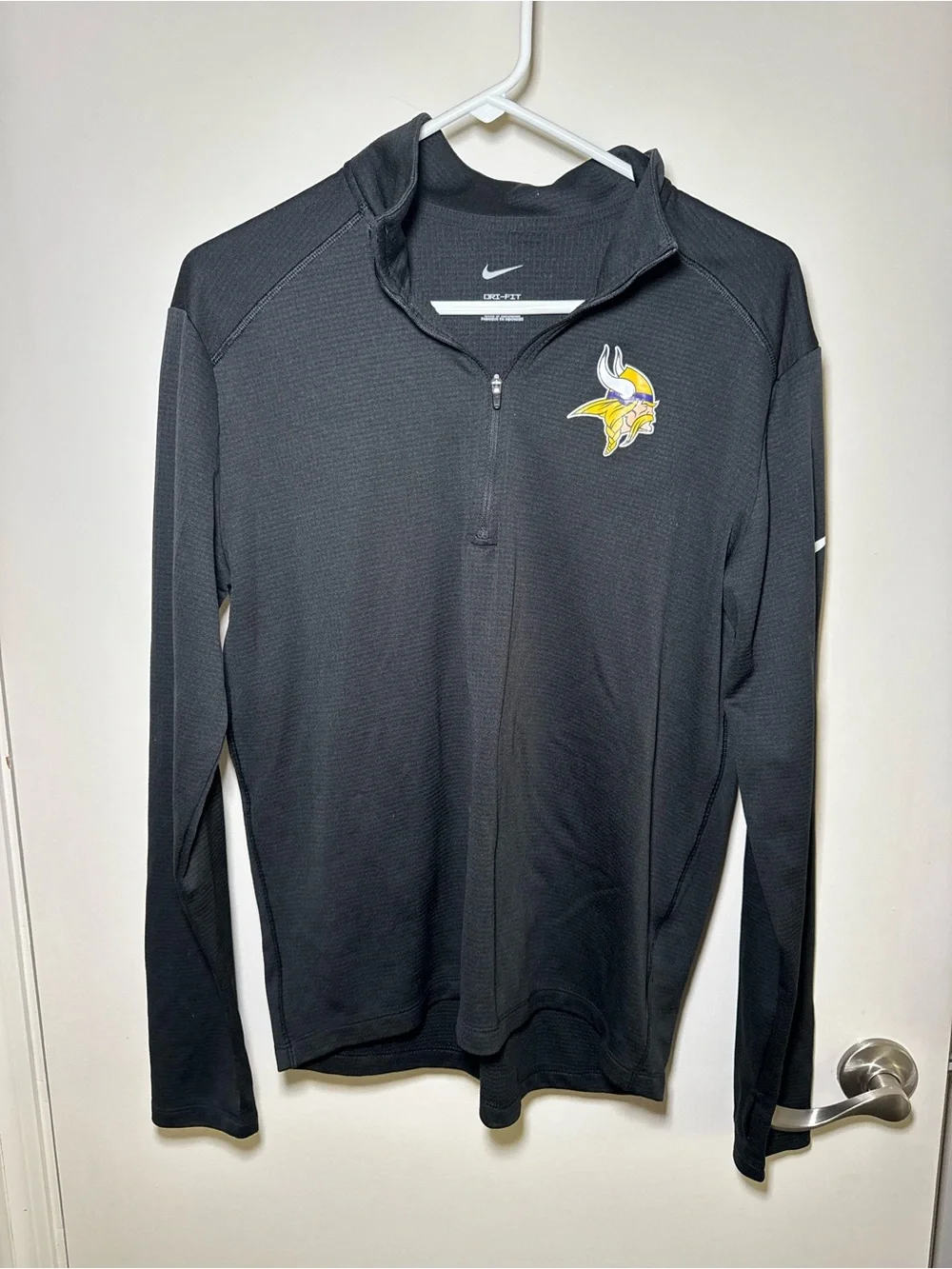 Nike Black Quarter-Zip Vikings Logo Pullover
